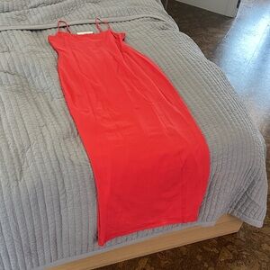 Aritzia Vibrant Red Midi Dress